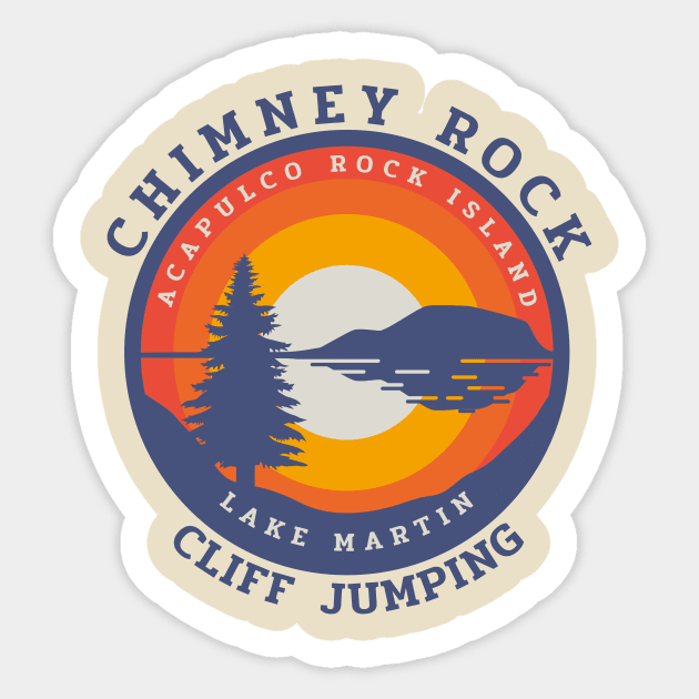 Chimney Rock • Acapulco Rock Island • Lake Martin Sticker by Alabama Lake Life